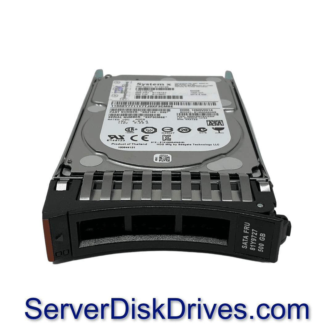 81Y9727 81Y3857 IBM SYSTEM X 500GB 7.2K RPM 6G 2.5" SATA Hard Drive