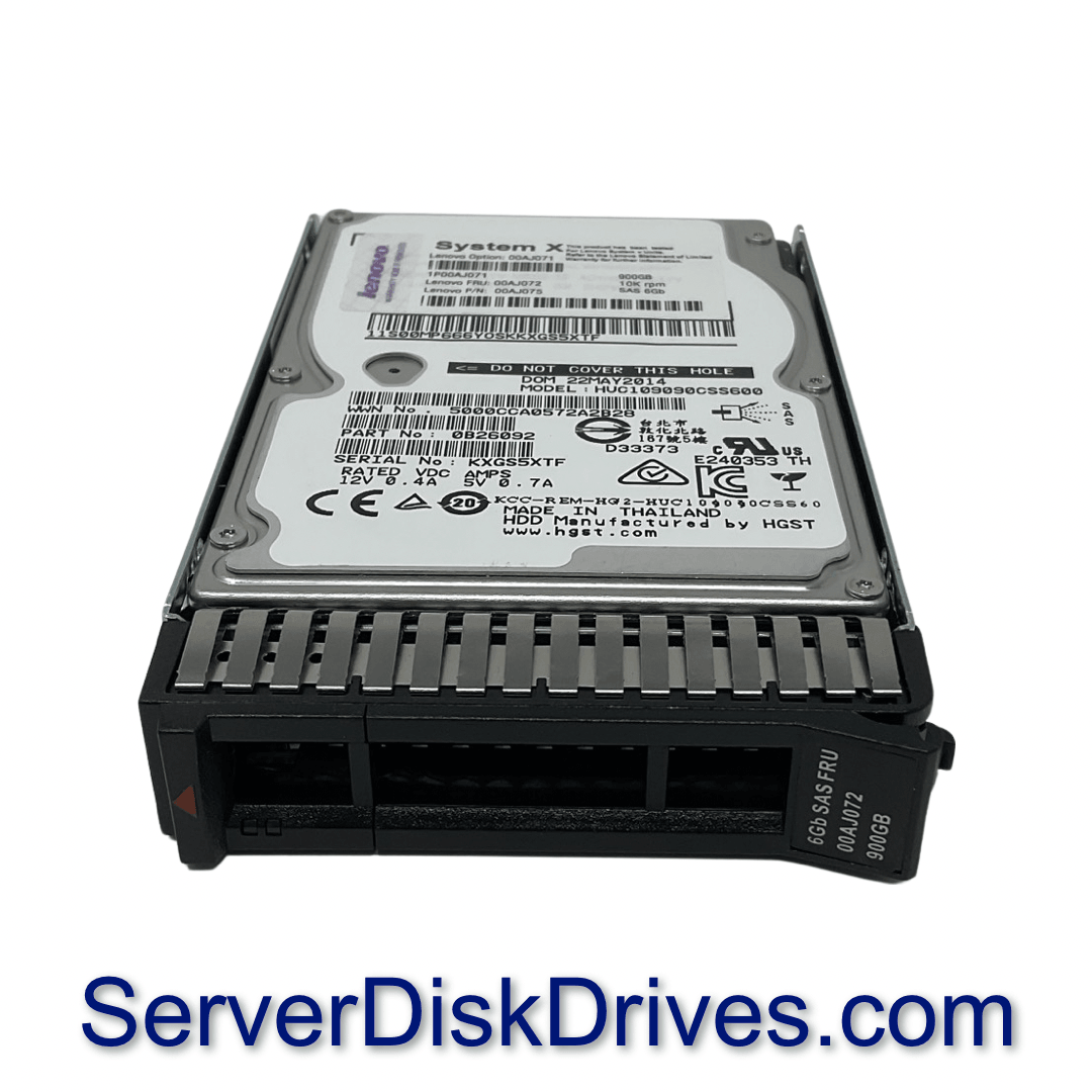 00AJ072 00AJ075 LENOVO 900GB 10K 6G 2.5in SAS Hard Drive