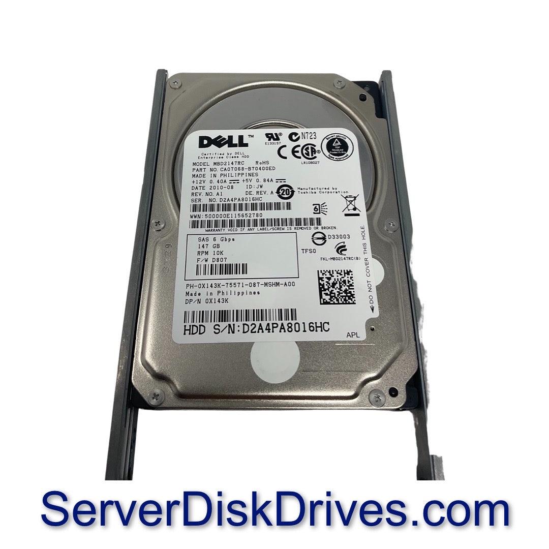 Dell X143K 146GB 10K RPM 6Gb/s 16MB 2.5 SAS Hard Drive MBD2147RC