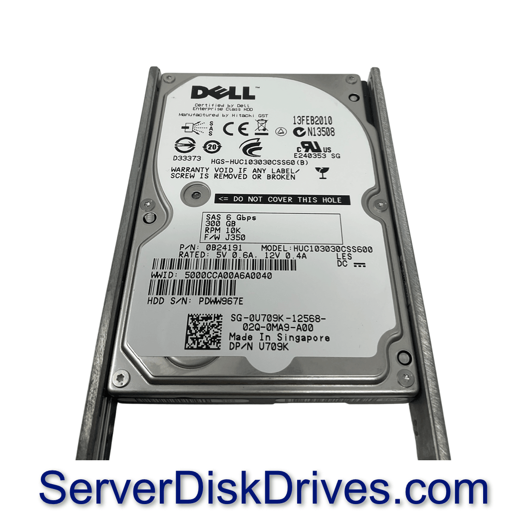 HUC103030CSSS600 Dell U709K 300GB 10K 6G SAS 2.5" Drive
