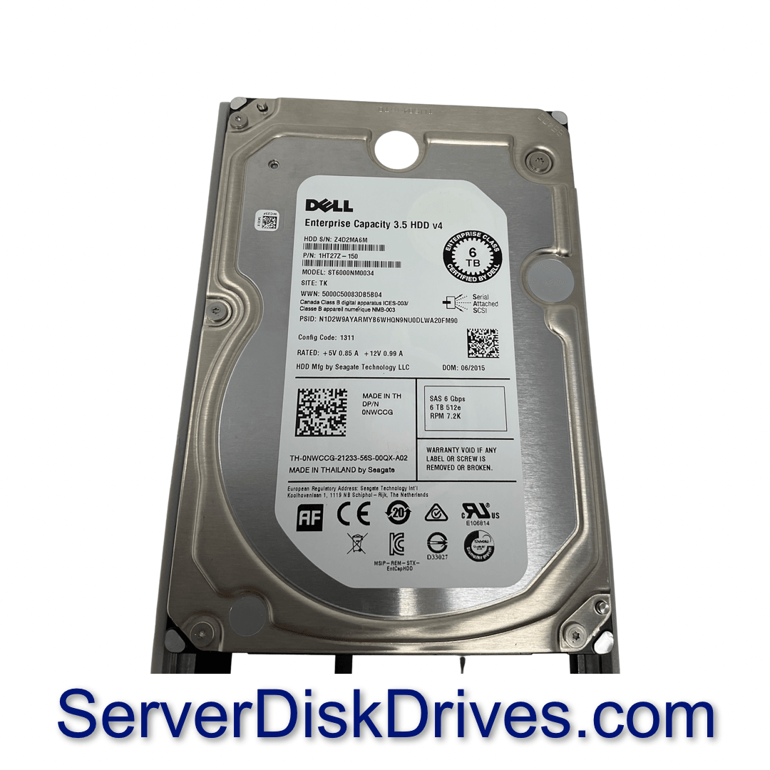 Dell NWCCG 6TB 6G 7.2K 3.5 SAS Hard Drive ST6000NM0034