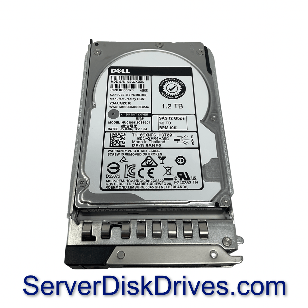 HUC101812CSS204 Dell 1.2TB SAS 10k 2.5" 12G Hard Drive 9XNF6