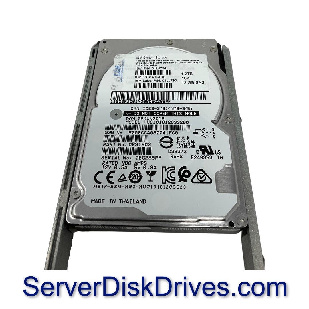 01LJ787 01LJ794 01LJ796 IBM V7000 G2 1.2TB 10K 6G 2.5" SAS Hard Drive