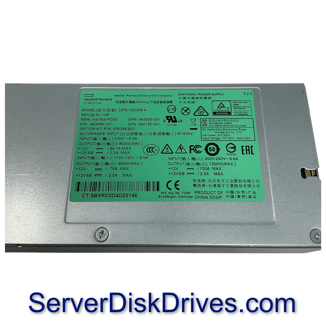 656364-B21 HP 1200W Platinum Plus Power Supply