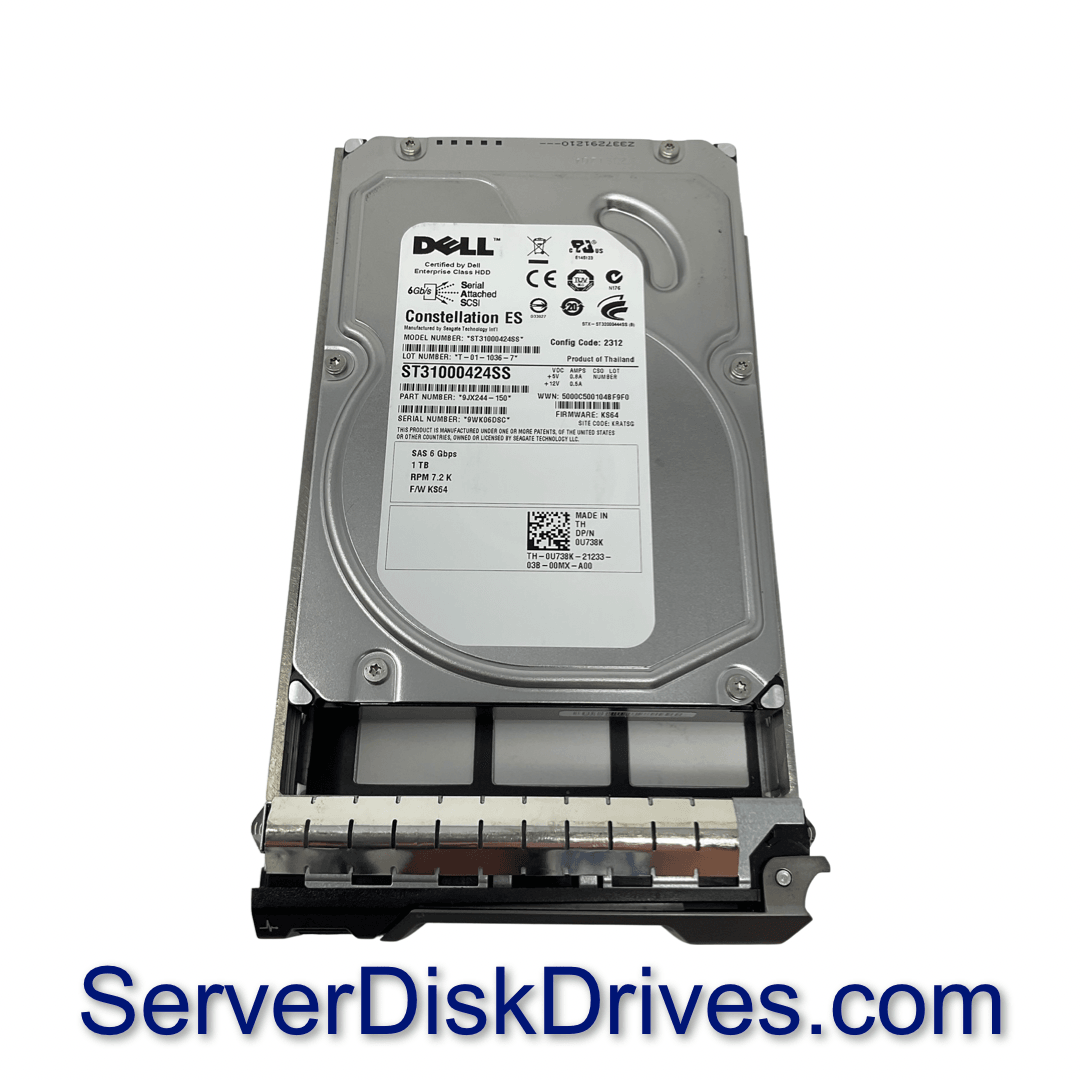 U738K Dell 1TB 7.2K RPM 6Gb/s 3.5" NL SAS Drive ST31000424SS