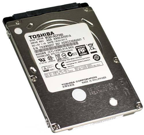 Toshiba MQ01ACF050 - Disque dur - 500 Go - interne - 2.5 - SATA 6Gb/s -  7278 tours/min - mémoire tampon : 16 Mo - pour Intel Next Unit of Computing  12 Pro Kit - NUC12WSHi3, 12 Pro Kit 