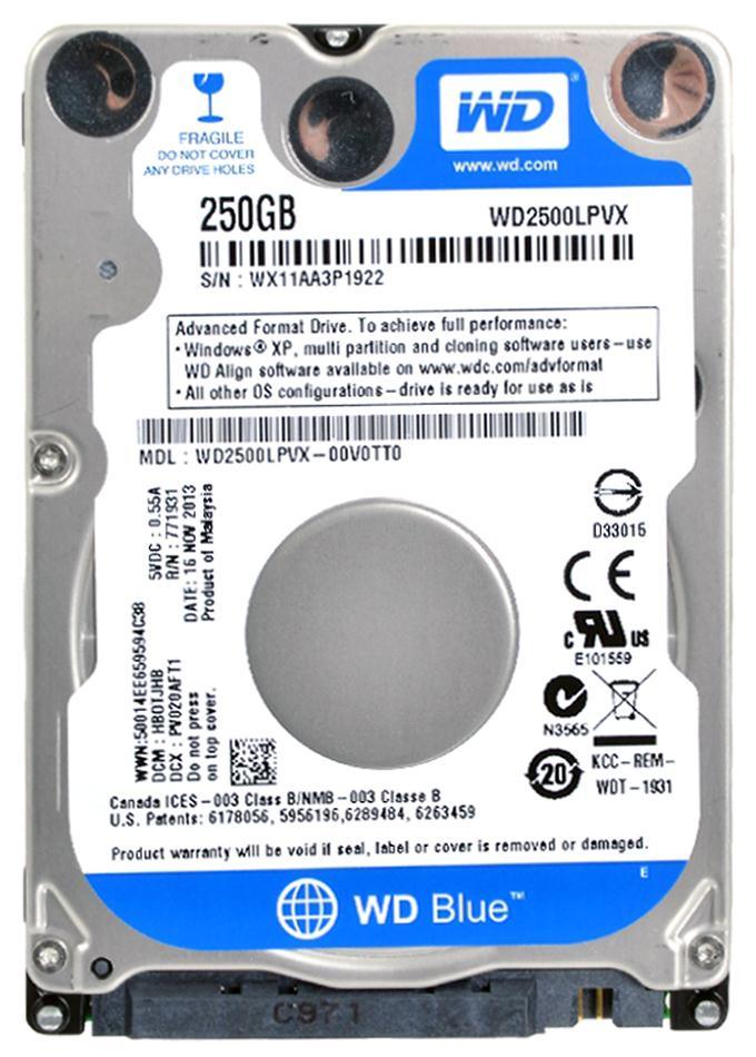 Western Digital WD2500LPVX 250GB 5400RPM 2.5" SATA Laptop Drive