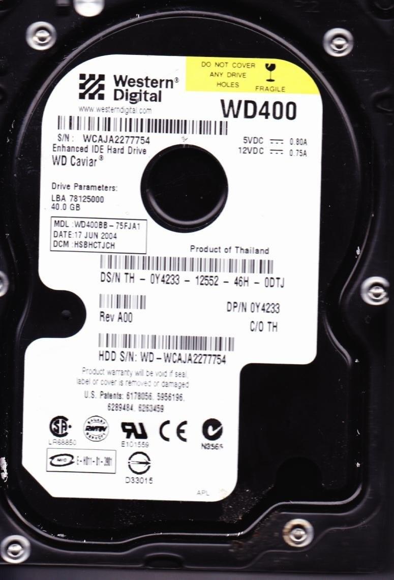 Western Digital WD400BB 40GB 7200RPM 3.5" IDE Desktop Drive