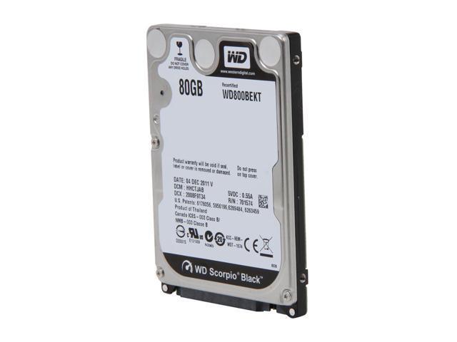 Western Digital WD800BEKT 80GB 7200RPM 2.5" SATA Laptop Drive