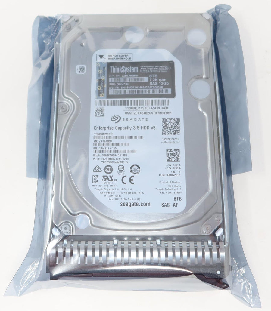 00YK034 7XB7A00045 Lenovo 8TB 7.2K SAS 12Gb 3.5 Hard Drive