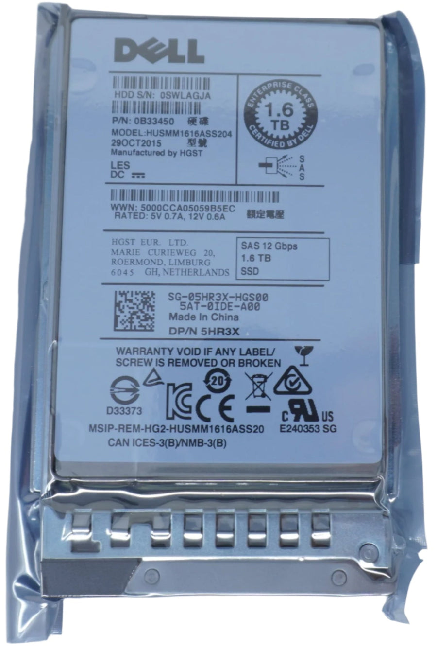 5HR3X HUSMM1616ASS204 Dell 1.6TB 12G 2.5 SAS WI SSD