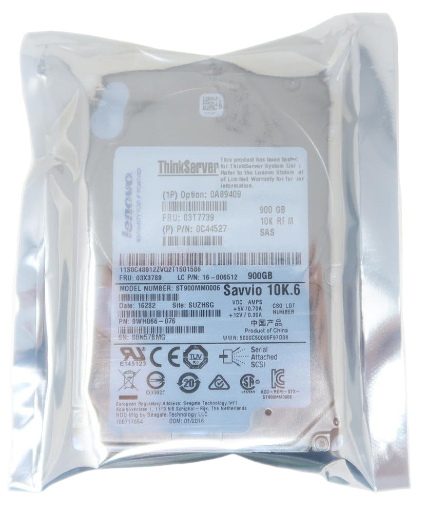 Lenovo 900GB 10K RPM 6Gb/s 2.5-inch SAS Hard Drive for RD430 RD440 RD630 RD640