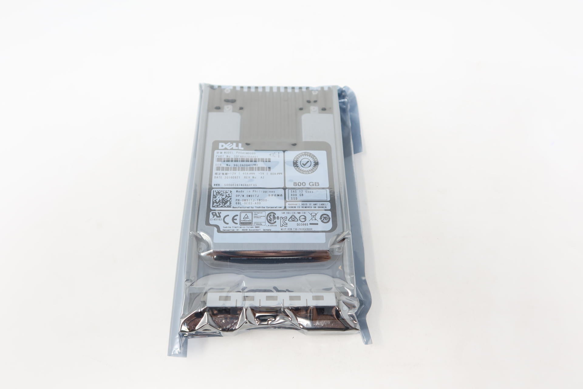 M91TJ Dell 800GB SAS 2.5" 12G MU SSD Gen14 Solid State Drive PX04SMB080