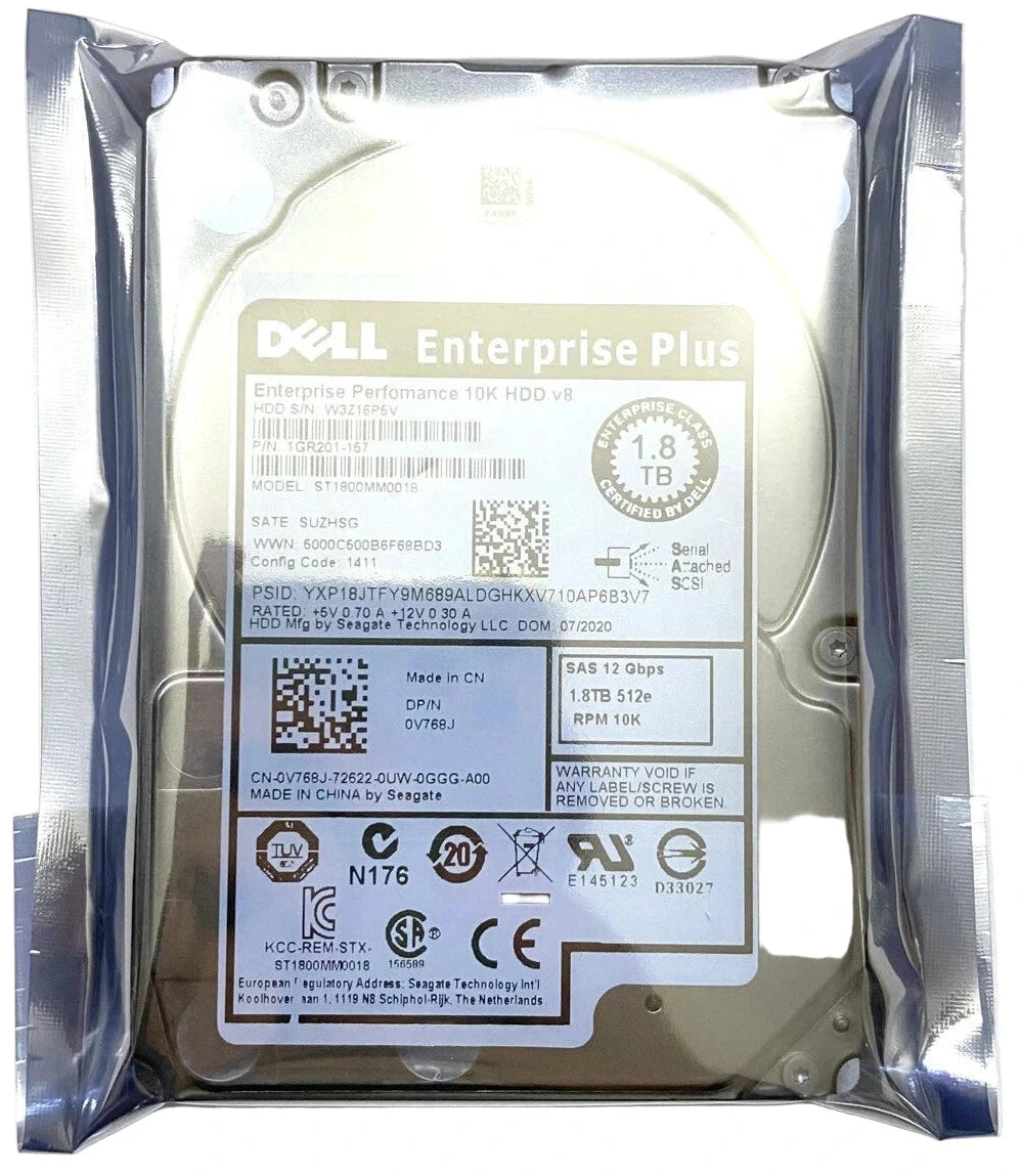 V768J DELL ENT 1.8TB 10KRPM 12Gb/s SFF 2.5"SAS Hard Drive ST1800MM0018 