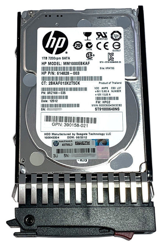 HP 625609-B21 626162-001 614829-003 1TB 7.2K 3G 2.5" SATA 