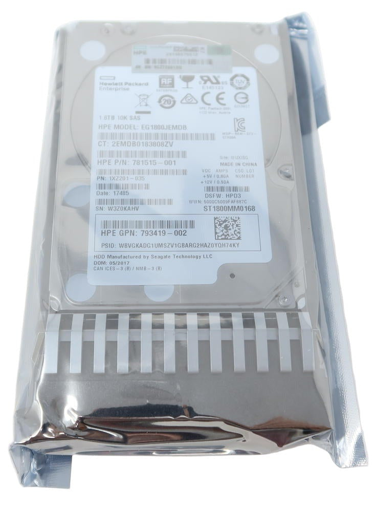 HPE 787649-001 1.8TB 2.5-inch SAS 10K RPM 12Gb/s enterprise hard drive