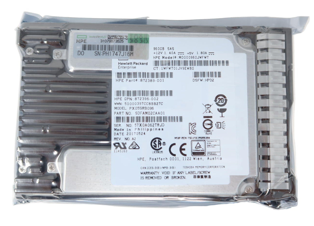 HPE SSD 960Gb 12Gb/s SAS 2.5（P21124-001） HPE 960GB 2.5″ SAS 12Gb/s Read-Intensive SSD | 872390-B21
