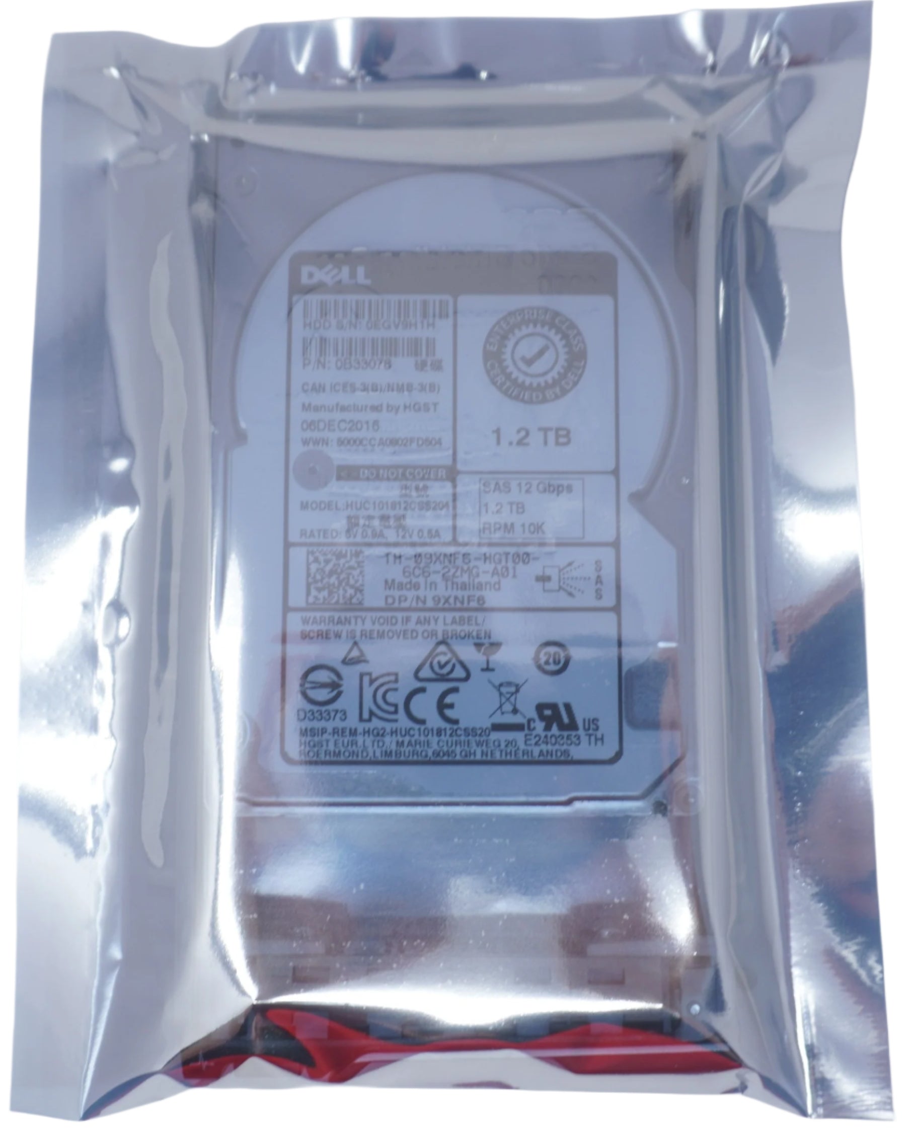 HUC101812CSS204 Dell 1.2TB SAS 10k 2.5" 12G Hard Drive 9XNF6