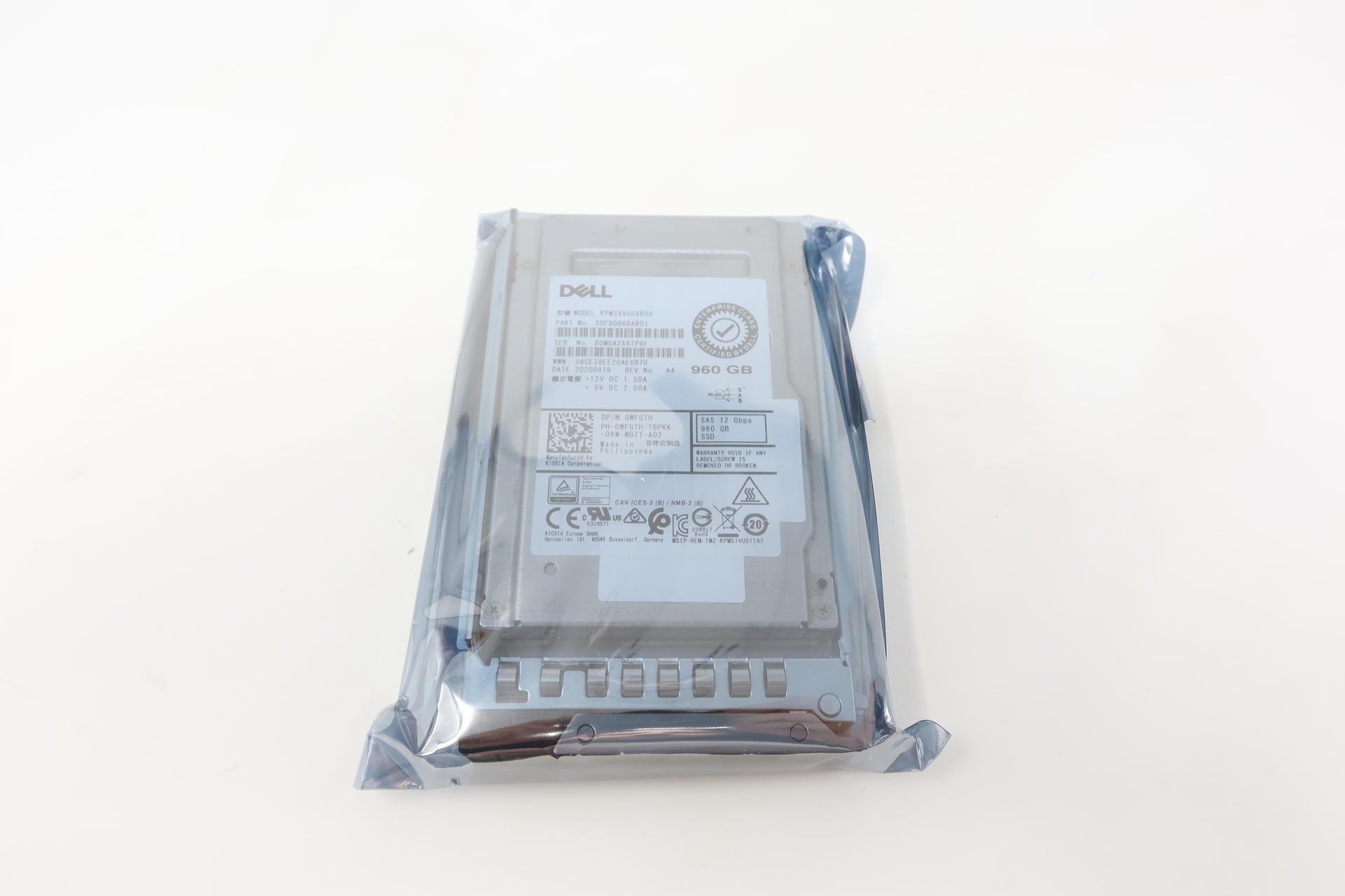 Dell 960GB SAS 2.5" 12Gbs MLC MU SSD Gen14 KPM5XVUG960G 0WFGTH