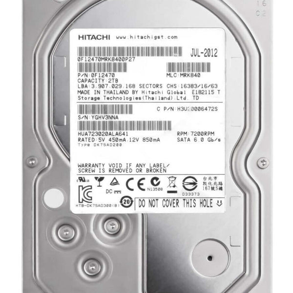 Hitachi HUA723020ALA641 0F12470 2TB 7.2K 6Gb SATA 3.5