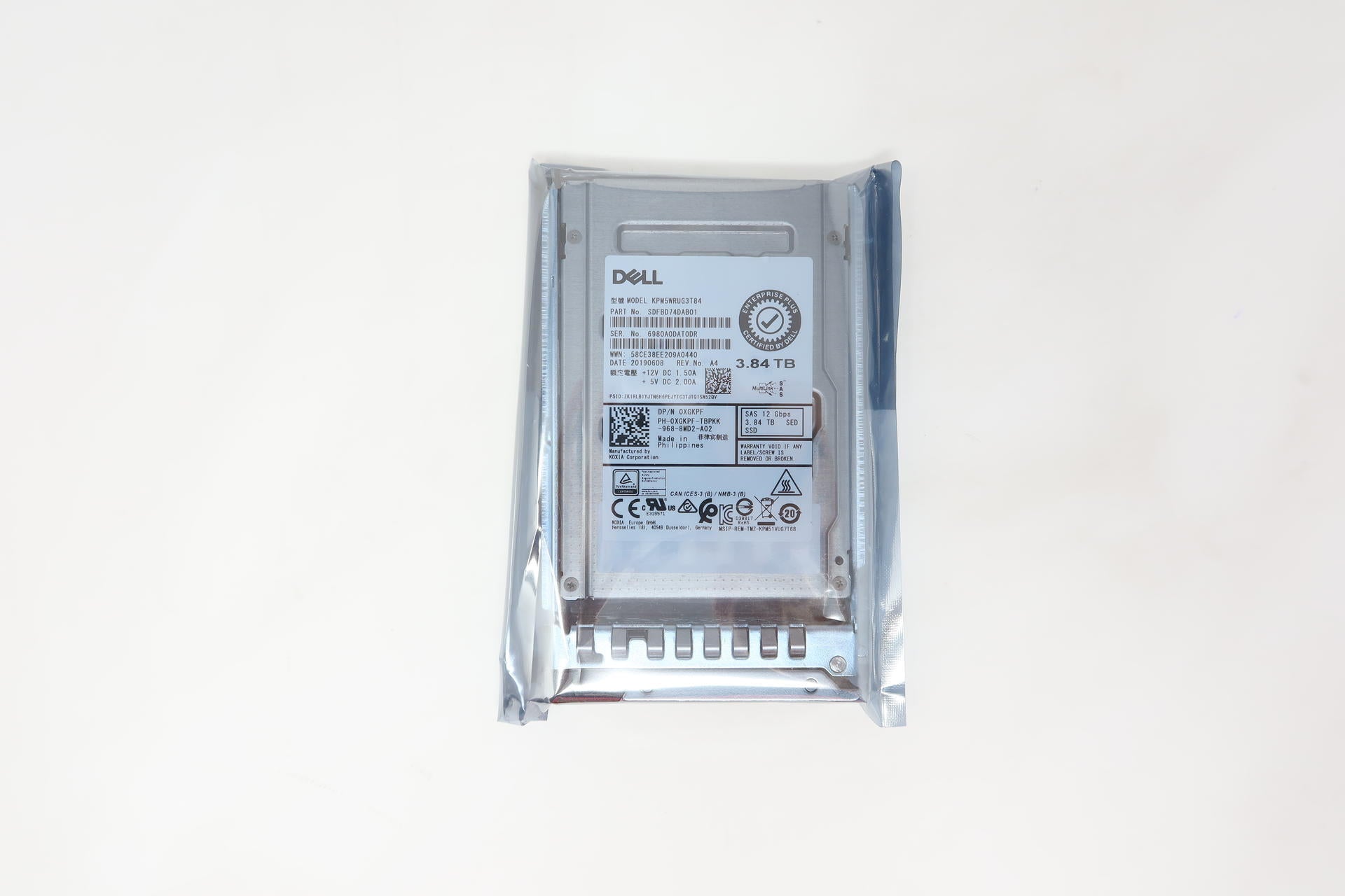 KPM5WRUG3T84 Dell 3.84TB SAS 2.5" 12G SED MU SSD SDFBD74DAB01