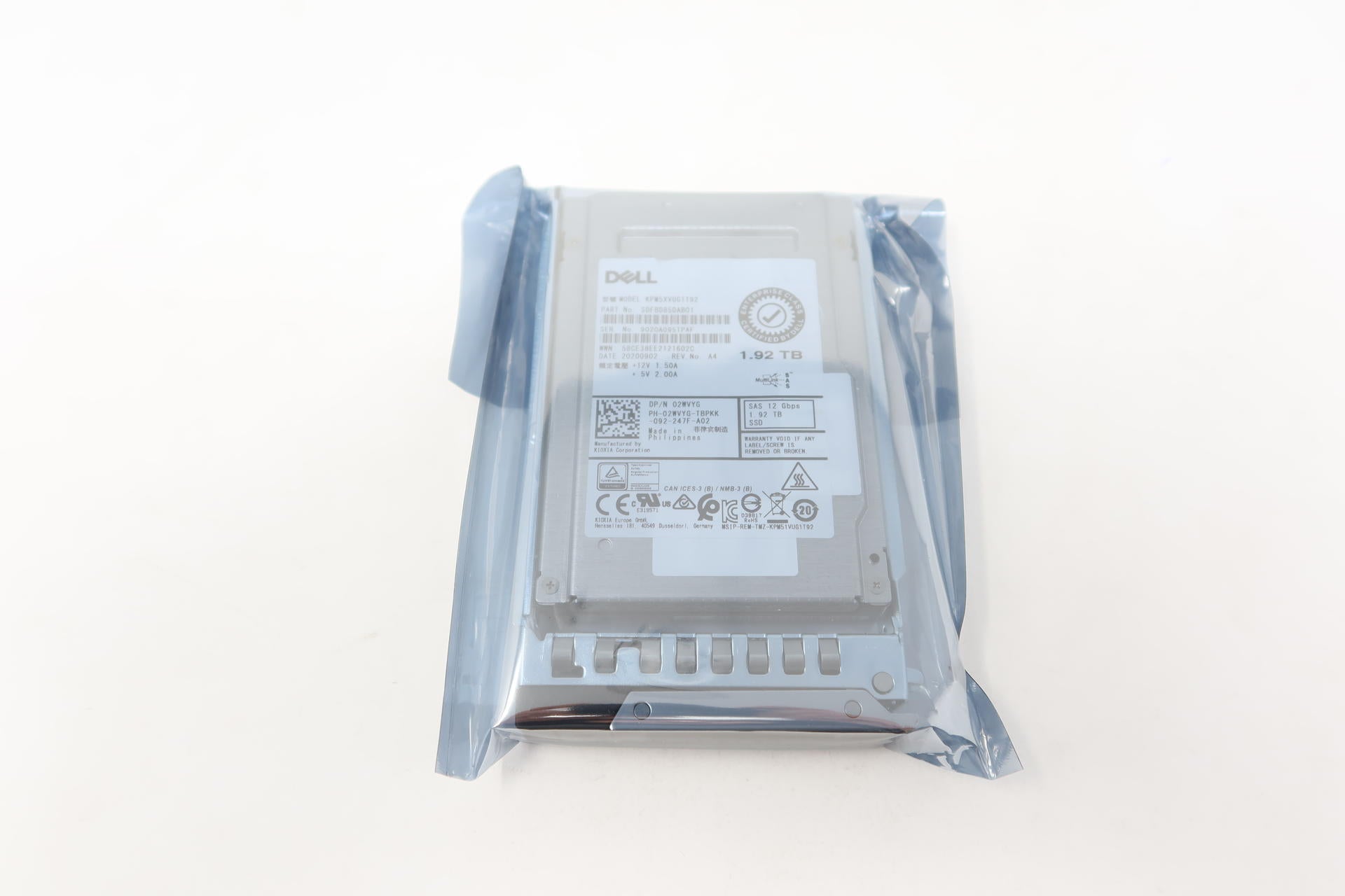 Dell 2WVYG 1.92TB 12G 2.5" SAS Mixed Use SSD KPM5XVUG1T92 02WVYG