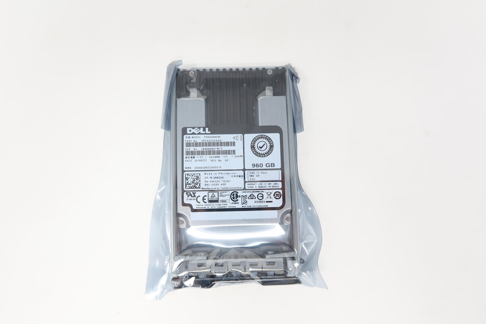 PX04SRB096 4KG4X DELL 960GB RI SAS 12Gb/s 2.5 SSD