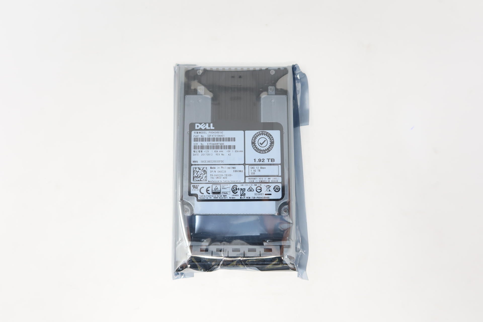 Dell 4XC39 1.92TB SAS 2.5" 12G MU SSD PX04SVB192