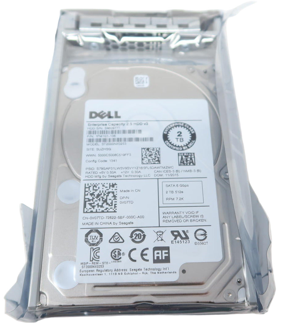 0V07TD DELL 2TB 7.2K 6Gb/s SATA 2.5" ST2000NX0253