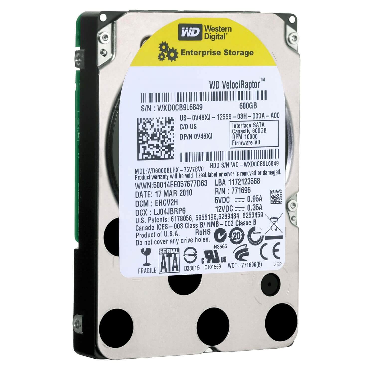 Western Digital VelociRaptor WD6000BLHX 600GB 2.5-inch SATA 6Gb/s 10K RPM