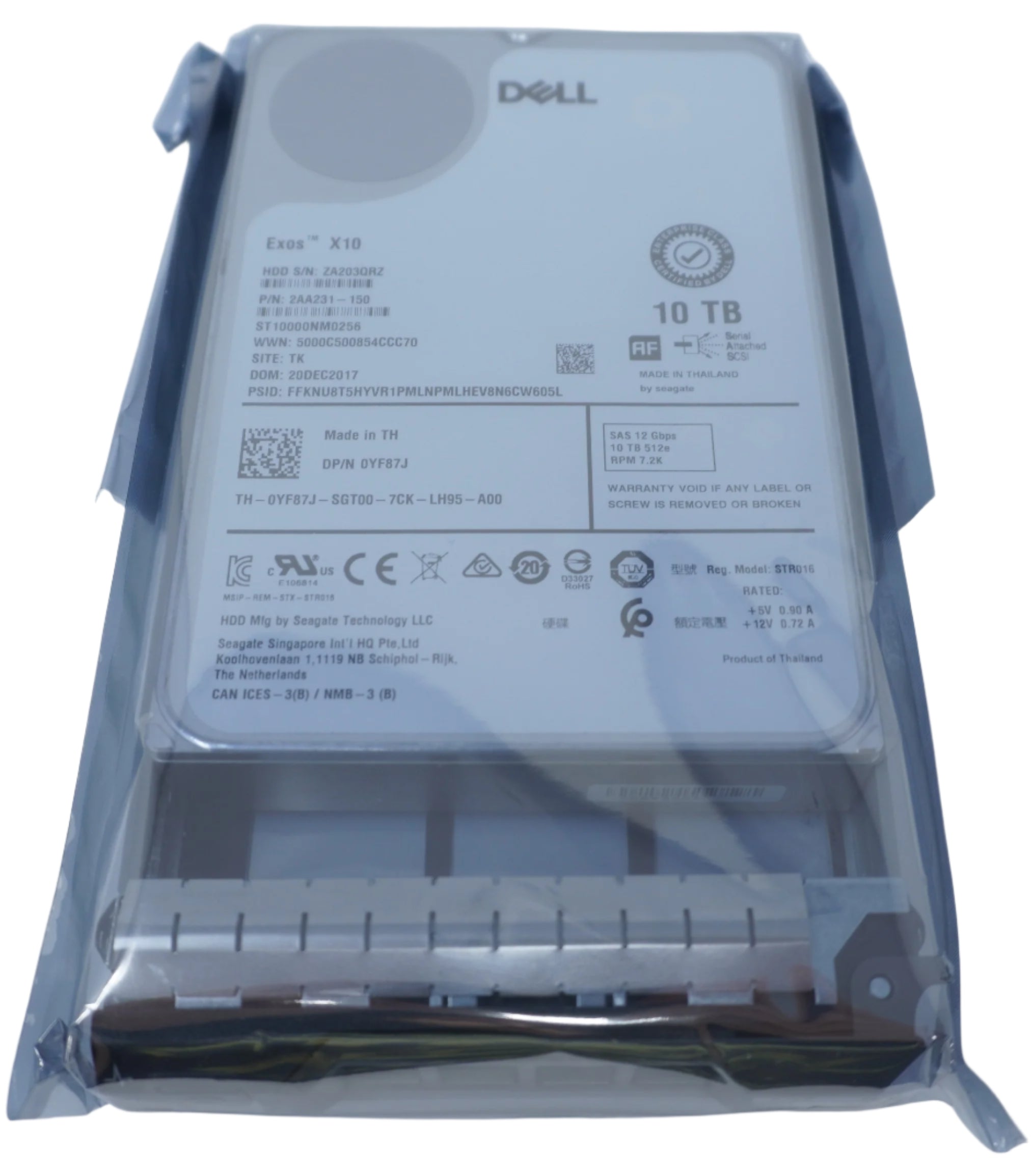 HUH721010AL5200 YF87J Dell 10TB SAS 7.2K 3.5