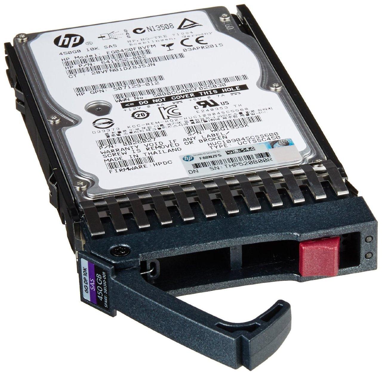 HP 581284-B21 450GB 6G SAS 10K rpm SFF 2.5in DP Hard Drive