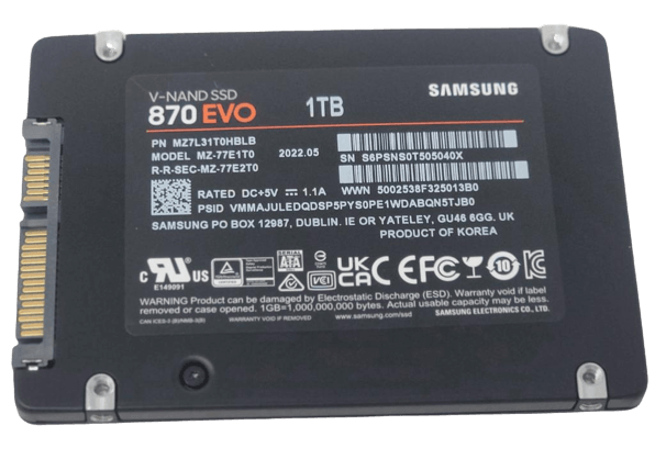 MZ-77E1T0 SAMSUNG 870 EVO 1TB 2.5 Inch SATA III Internal SSD