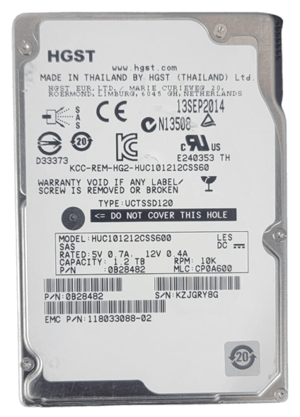 thumbnail image 2 of HGST HUC101212CSS600 1.2TB SAS 2.5” Enterprise Hard Drive – 10K RPM, 6Gbps, Hot Swap, Used Good Condition 2 of 4