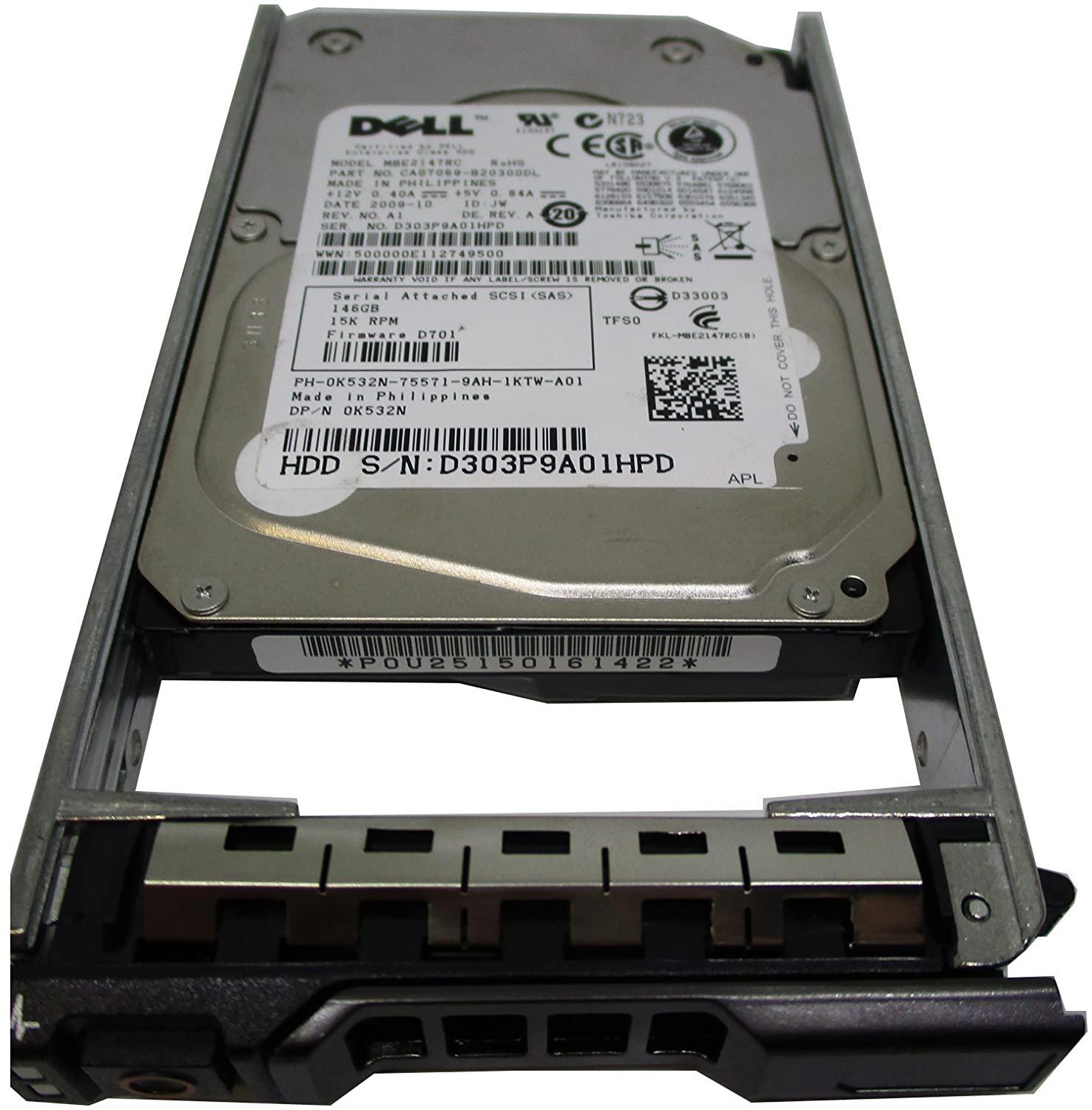 K532N Dell 146GB 15K 6Gb/s 2.5" SAS Hard Drive MBE2147RC
