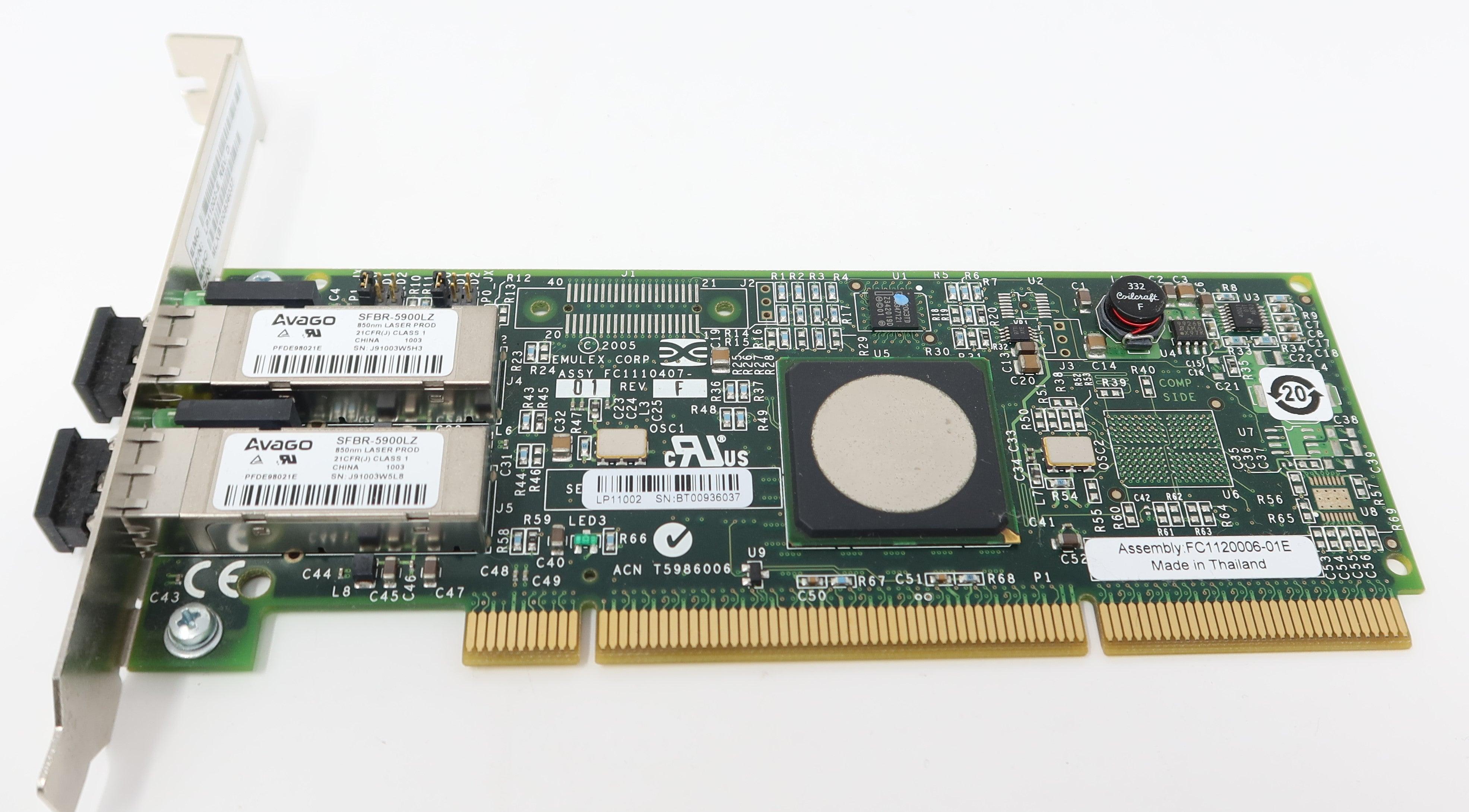 Emulex LP11002-E Dual Channel LC 4Gb/s Fibre PCI-X 2.0 HBA Network Adapter