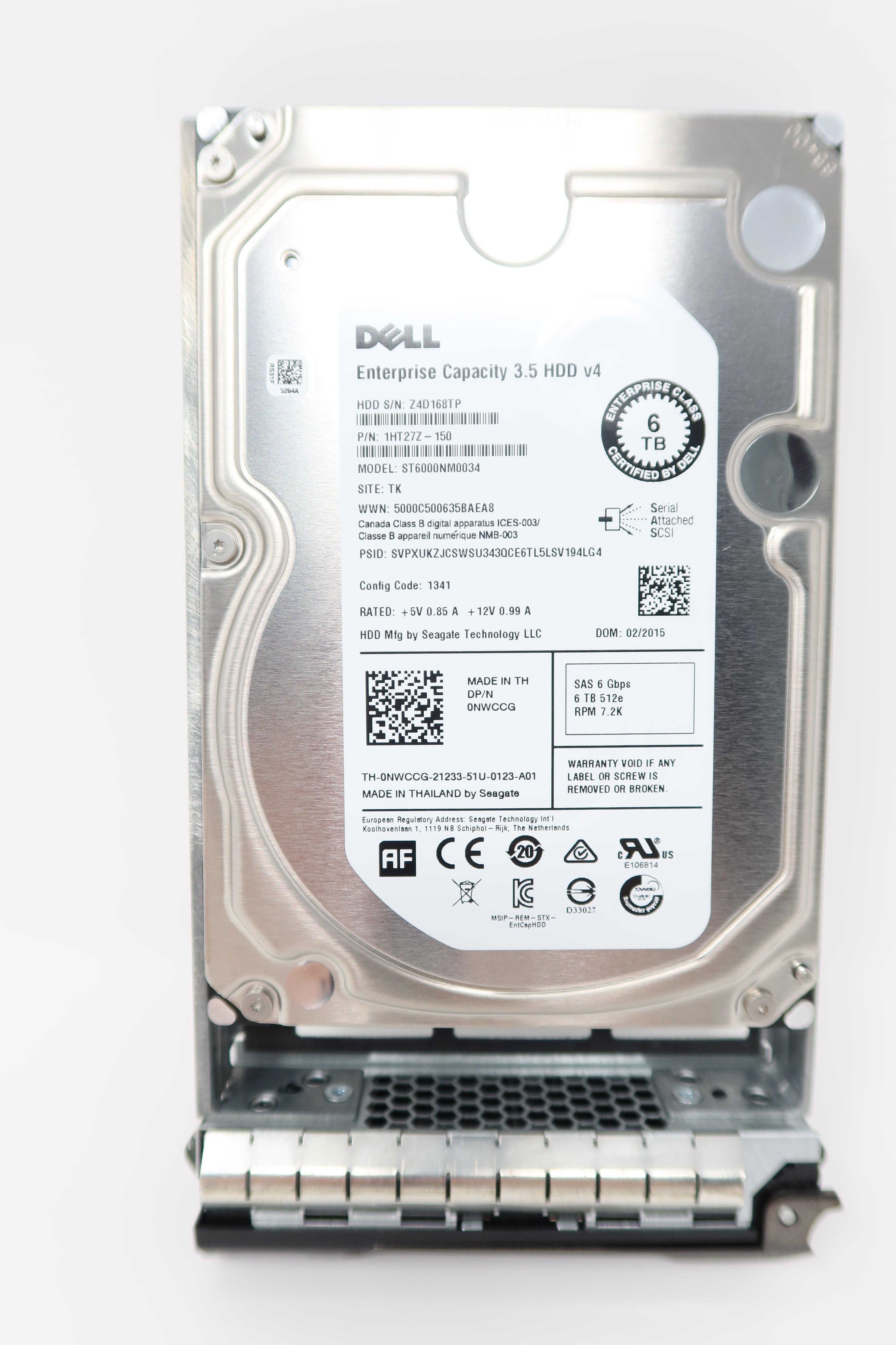 Hard Drive 6tb Ssd Nas Dell ST6000NM0034 6TB 6G SAS 7200RPM Server