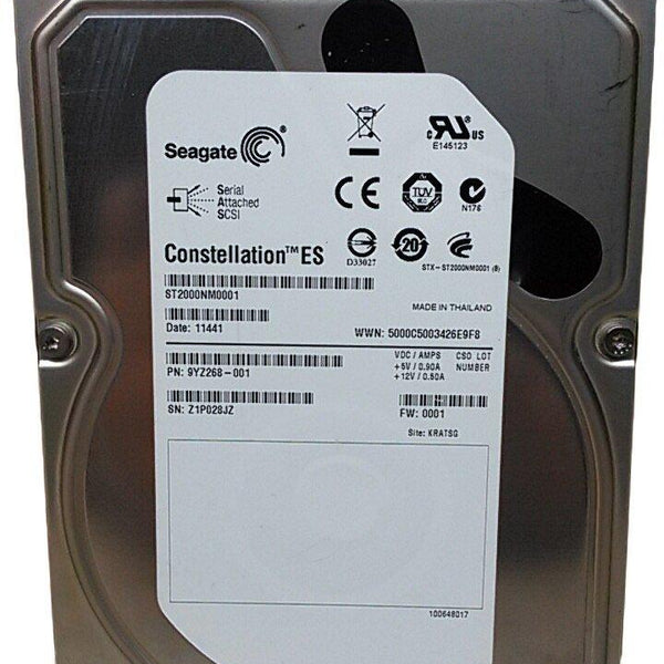 PCパーツ Seagate HDD 7200 rpm ST2000NM0001 tf8su2k Seagate ST2000NM0001 2TB 7.2K SAS 3.5