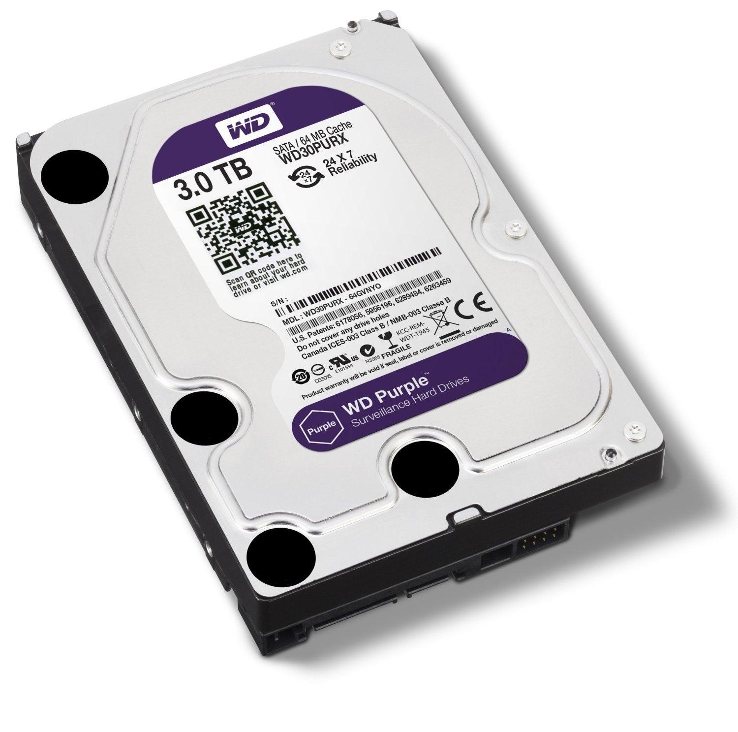 WD30PURX Purple 3TB 5400 RPM SATA 6Gb/s 64MB 3.5 Surveillance Drive