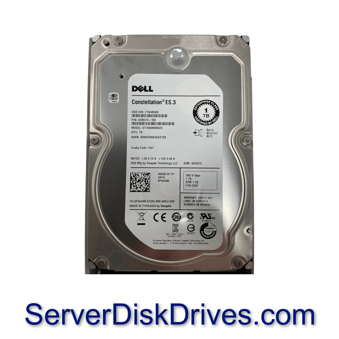 FNW88 Dell 1Tb 7200rpm 6Gb/s 128MB SAS 3.5″ ST1000NM0023 drive