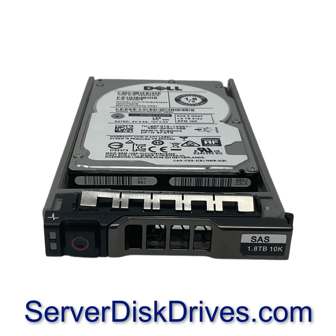 HDD Server Dell 1.8TB SAS 6Gb/s 2.5" &ndash; Modello RF9T8 / HUC101818CS4204 &ndash; Con Vassoio &ndash; Usato