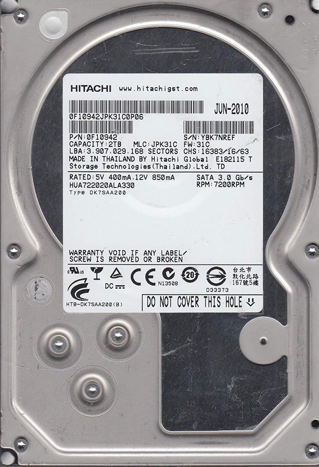 Hitachi HUA722020ALA330 2TB 7200RPM 3.5" SATA 3Gb/s Desktop Drive