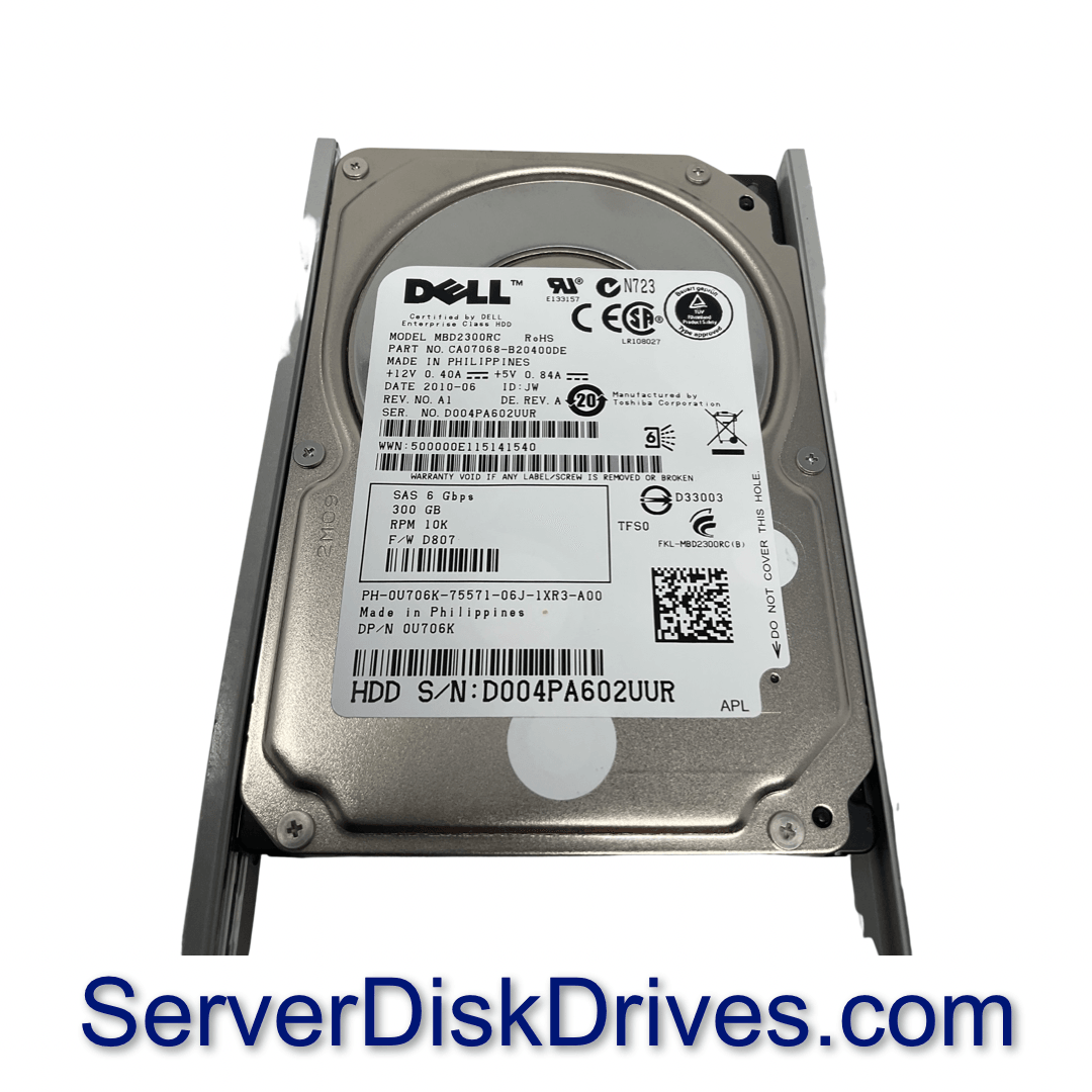 Dell U706K 300gb 10k 6G 2.5in SAS MBD2300RC hard drive