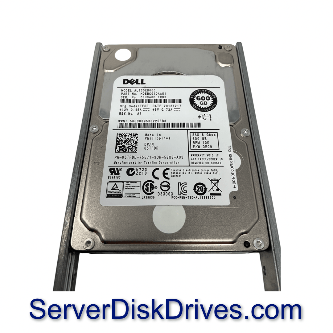Dell 5TFDD 600gb 10k 6G 2.5in AL13SEB600 SAS Hard Drive