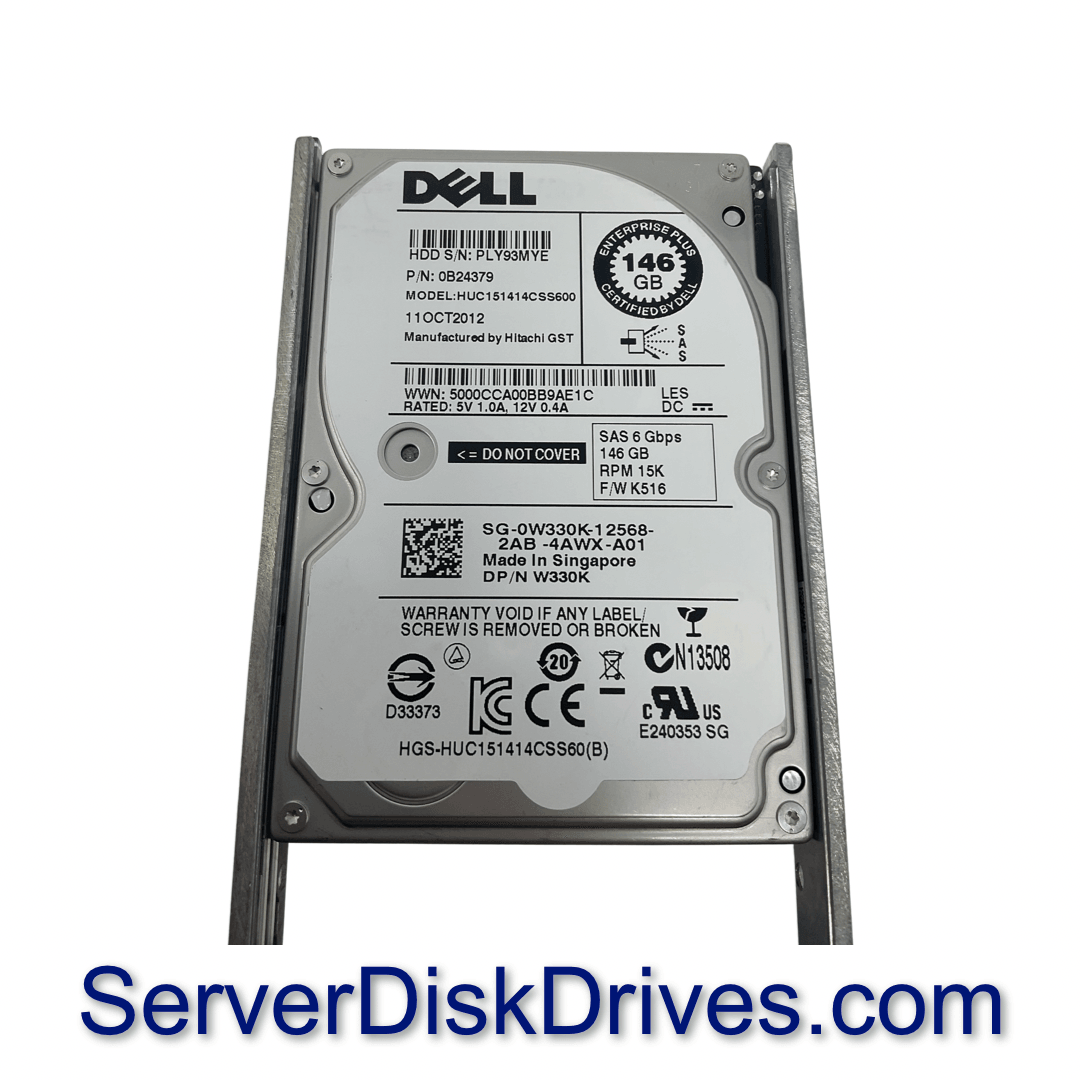 W330K Dell 146GB 15K 6Gb/s 64Mb 2.5" SAS Hard Drive HUC151414CSS600