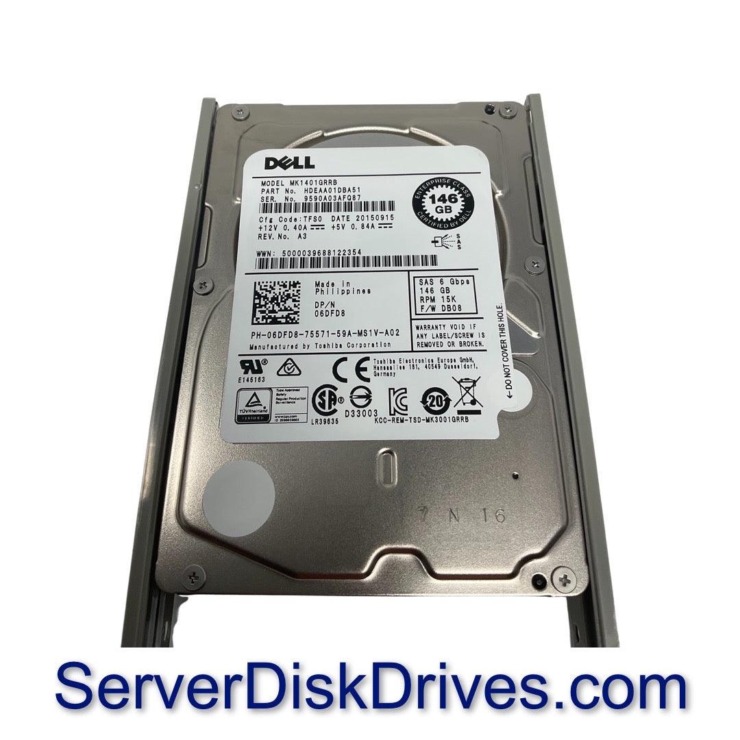 Dell 6DFD8 146GB 15000RPM 6Gb/s 2.5 SAS Hard Drive MK1401GRRB