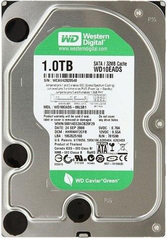 WD Green WD10EADS 1TB 5400RPM 3.5" SATA 3Gb/s Internal Desktop Drive